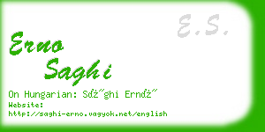 erno saghi business card